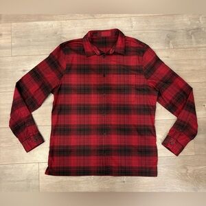Lululemon Mason's Peak Flannel Shirt Red Plaid Mens Size XL Long Sleeve